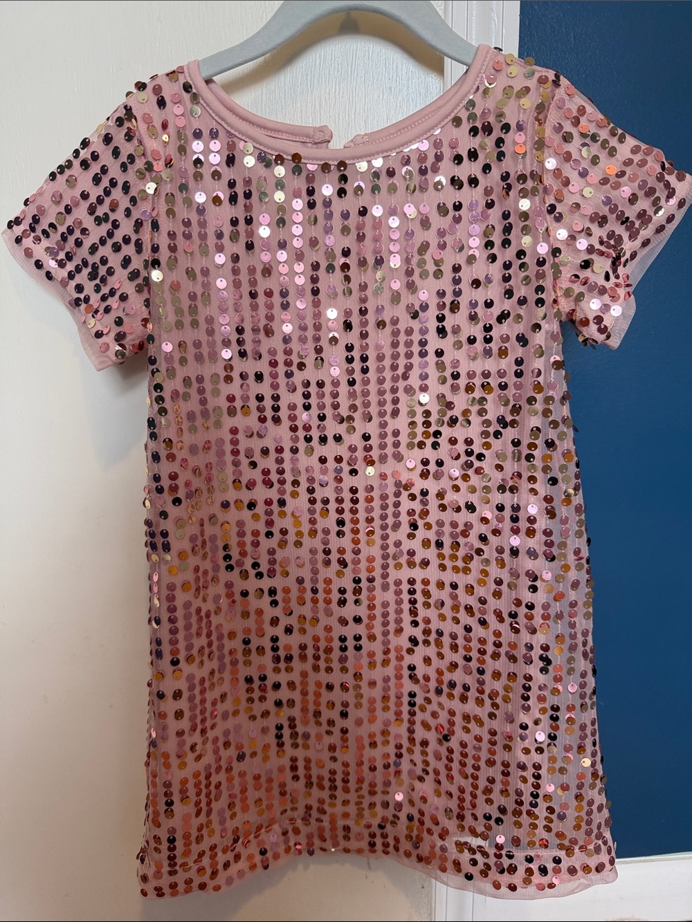 wonder nation Pink Sequin Short-Sleeve dress